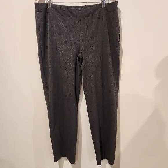 Talbots Womens Gray Heritage Straight Leg Side Zip Dress Pants Size 16 Stretch - Picture 1 of 11